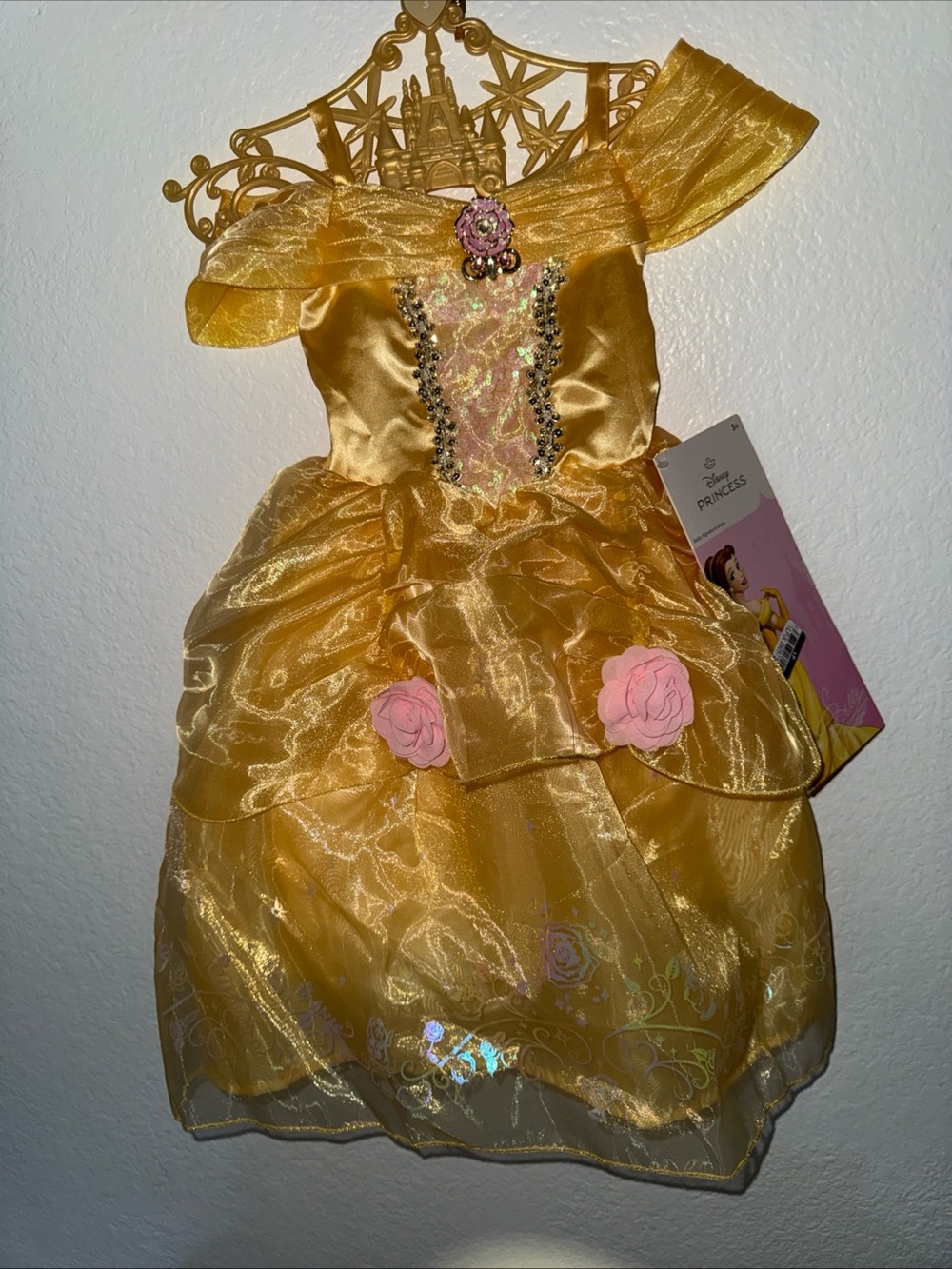 Disney Princess Girls' Belle Yellow Costume Dress 3-4 T